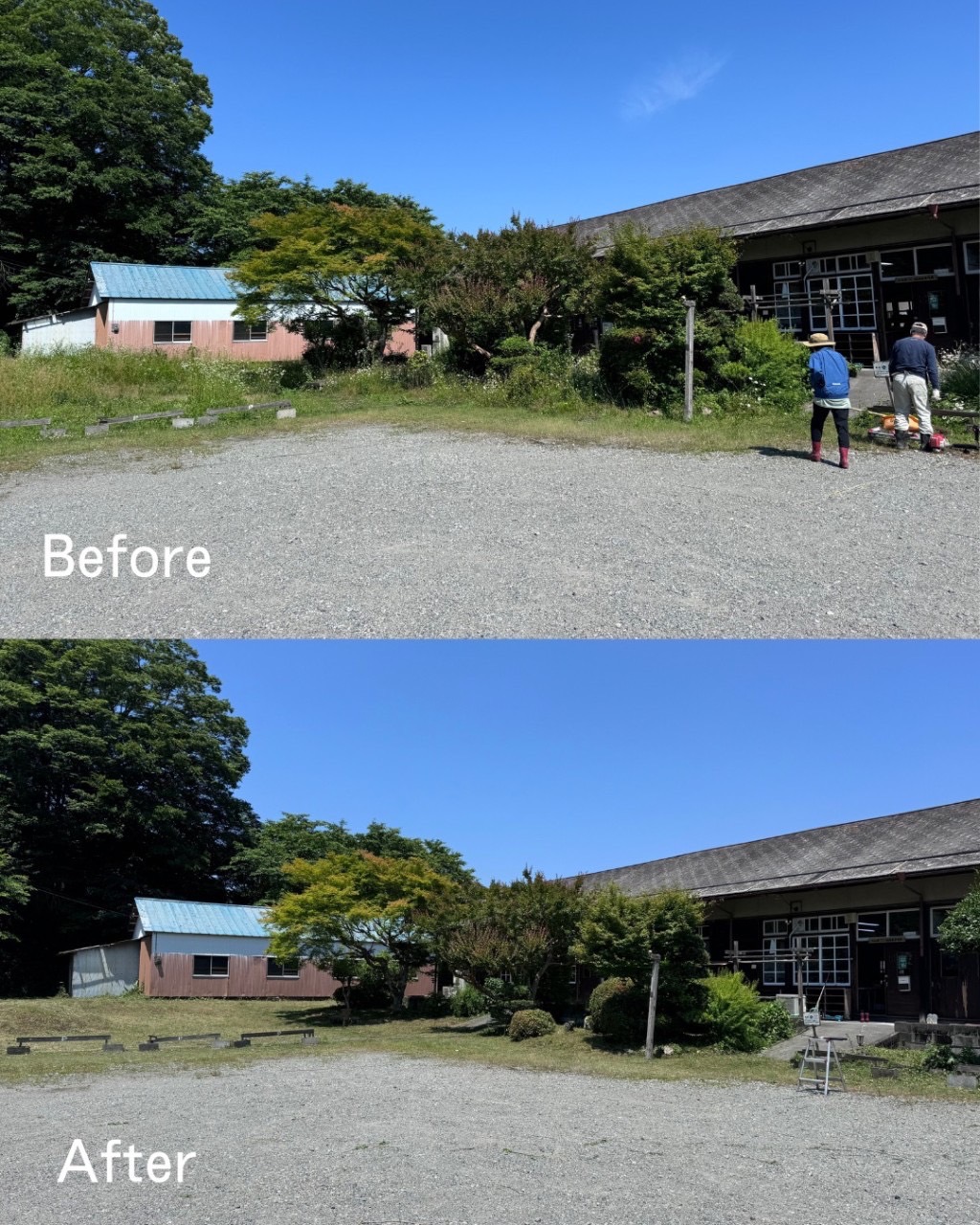 大山ファミリーの郷の園庭整備が行われました。